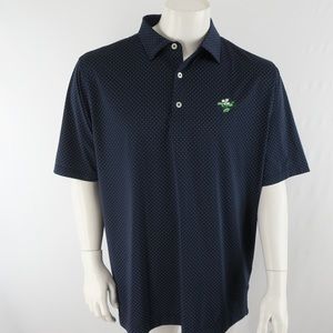 FJ Footjoy Golf Polo‎ Shirt The Dogwood Invitational Mens Large Navy Blue Dots